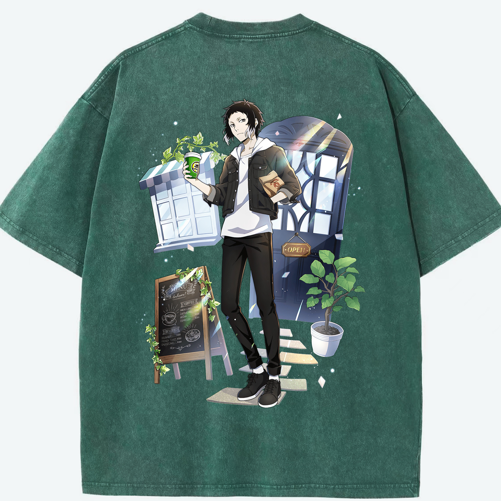 （画像用） 文豪ストレイドッグス Bungo Stray Dogs 綿100% ヴィンテージ風 半袖Tシャツ（背面プリント）
